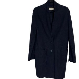 ZARA navy blue fall weight sweater coat